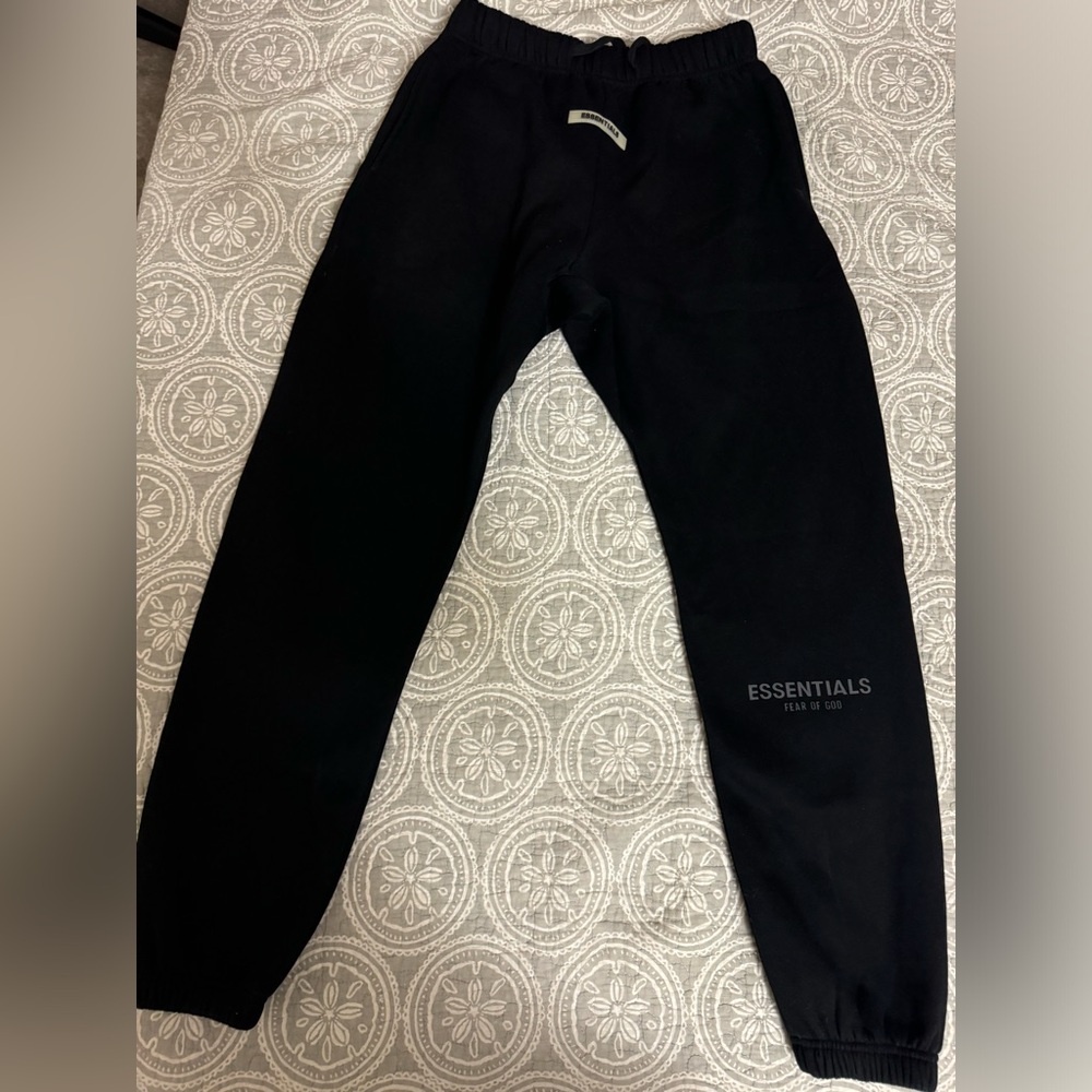 Mens Essentials Fear of God Black Sweats